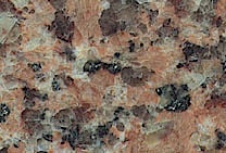 This red granite has an attractive pattern of contrasting colors. 