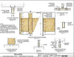 Floor and Ceiling Mounted Lavatory Partition Mounting Details