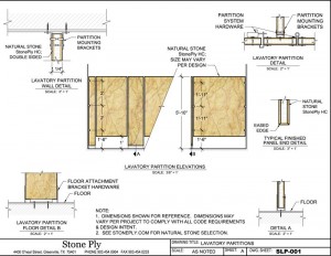 Floor Mounted Lavatory Partition Mounting Details