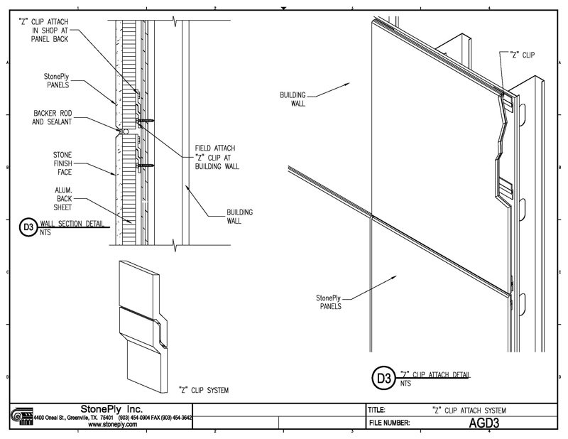 Stoneply Cad Drawings And Details Stone Panel Information