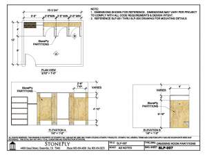 Changing Room Partition Dimension Details