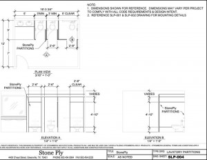 Lavatory Partition Dimension Details