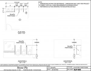 Urinal Screen Dimension Details